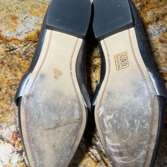 Karl Lagerfeld Paris Silver loafers with Chunky Diamond decor size 7 - Picture 6 of 7